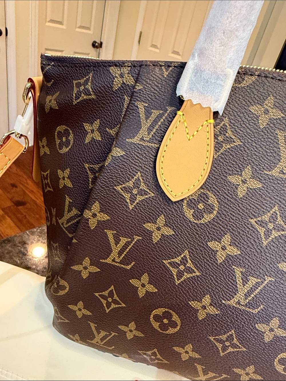 LV Terrene Monogram Canvas Tote with Vachetta Trim - Picture 6 of 15